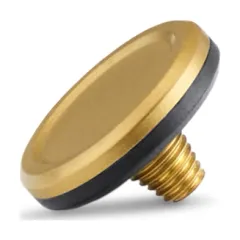 Soft Release Button, brass, blasted finish